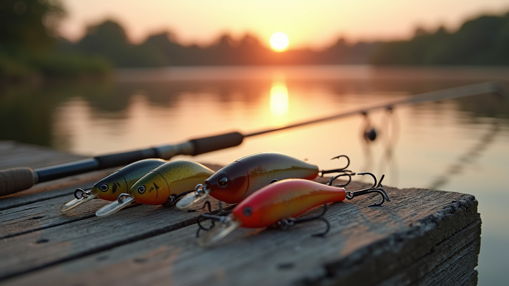 Black-bass en train de chasser sous les herbes aquatiques, eau légèrement trouble