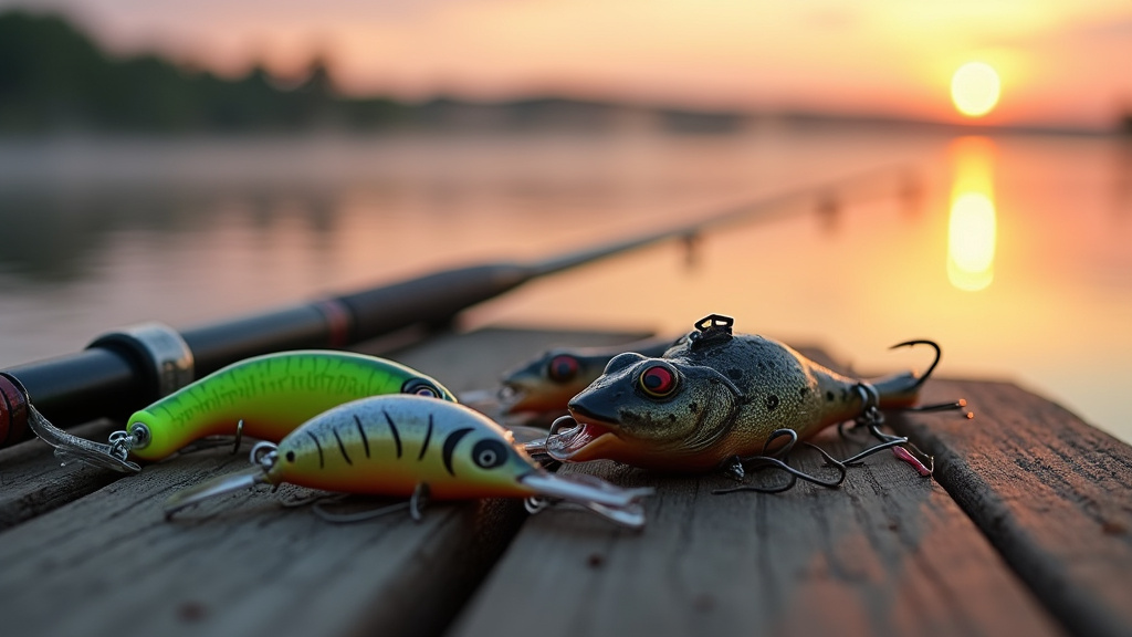 Comparaison de leurres souples avec différents coloris : watermelon, green pumpkin, black & red
