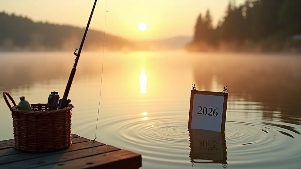 Groupe de pêcheurs souriants au bord d'un étang au lever du soleil, symbolisant l'ouverture de la saison de pêche.