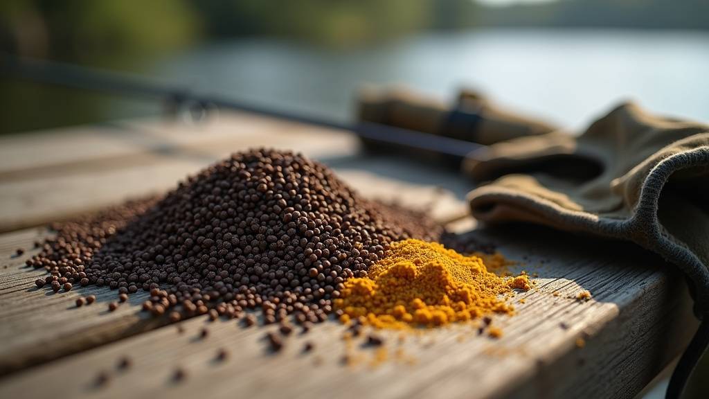 Gros plan sur des pellets Halibut Coppens, montrant leur texture et leur forme.