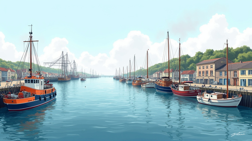 Visiteurs observant l'activité de la criée du port de Lorient-Keroman avec les marins et les produits de la mer