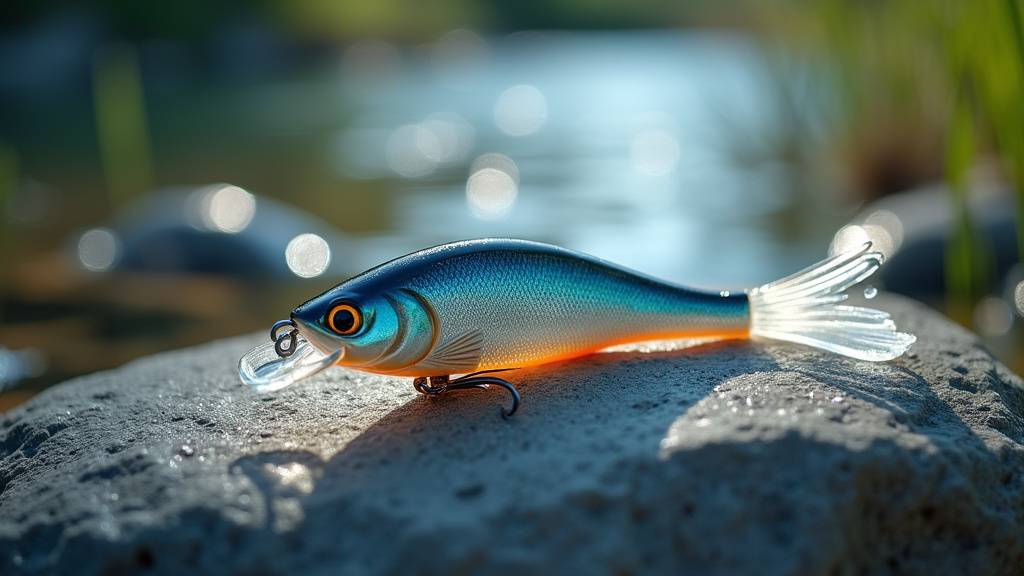 Collection de leurres souples pour la truite : shads, finesses et slugs disposés sur un tapis de pêche