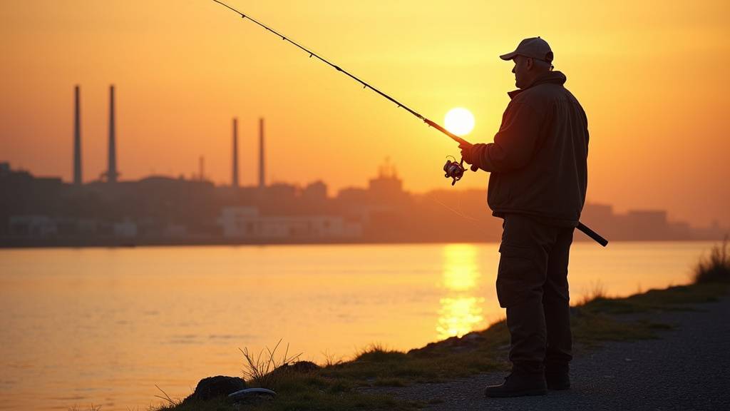 Vue du quai du Tonkin à Fos-sur-Mer, avec le canal et des bateaux en arrière-plan, au lever du soleil.